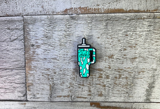 Teal & White Stanley Cup Shoe Charm