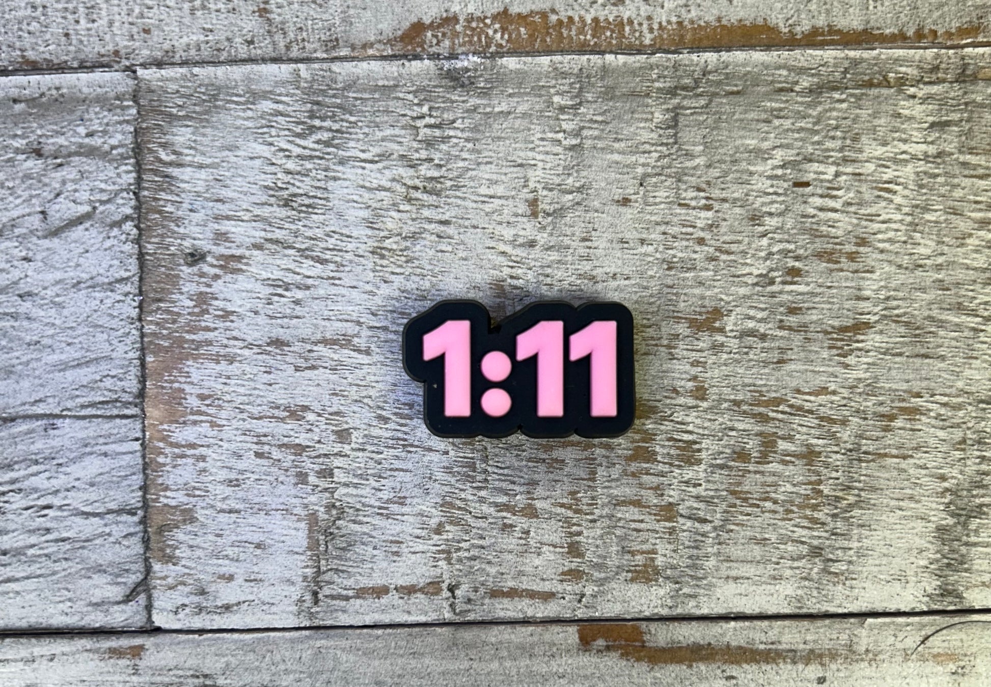 Pink and black 1:11 Angel Number Shoe Charm