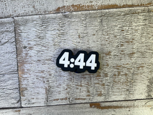 White and Black 4:44 Angel Number Shoe Charm