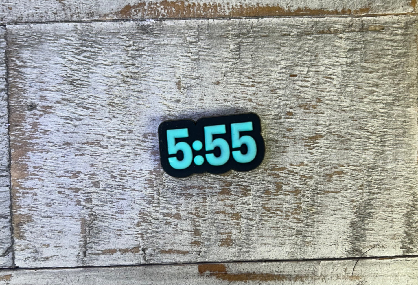 Teal and Black 5:55 Angel Number Shoe Charm