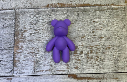 Purple Bear Shoe Charm