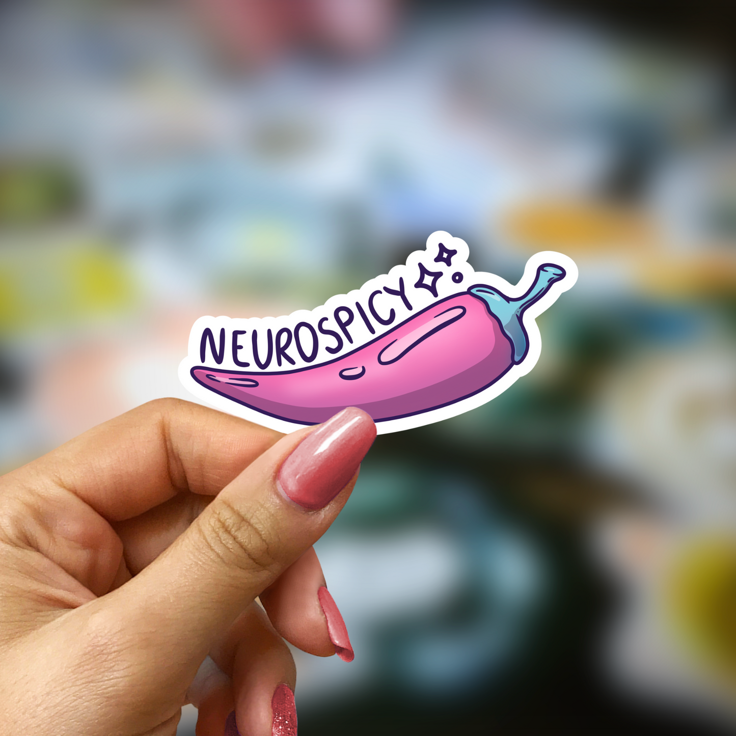 Neurospicy Chili 2.5in Water Resistant Sticker