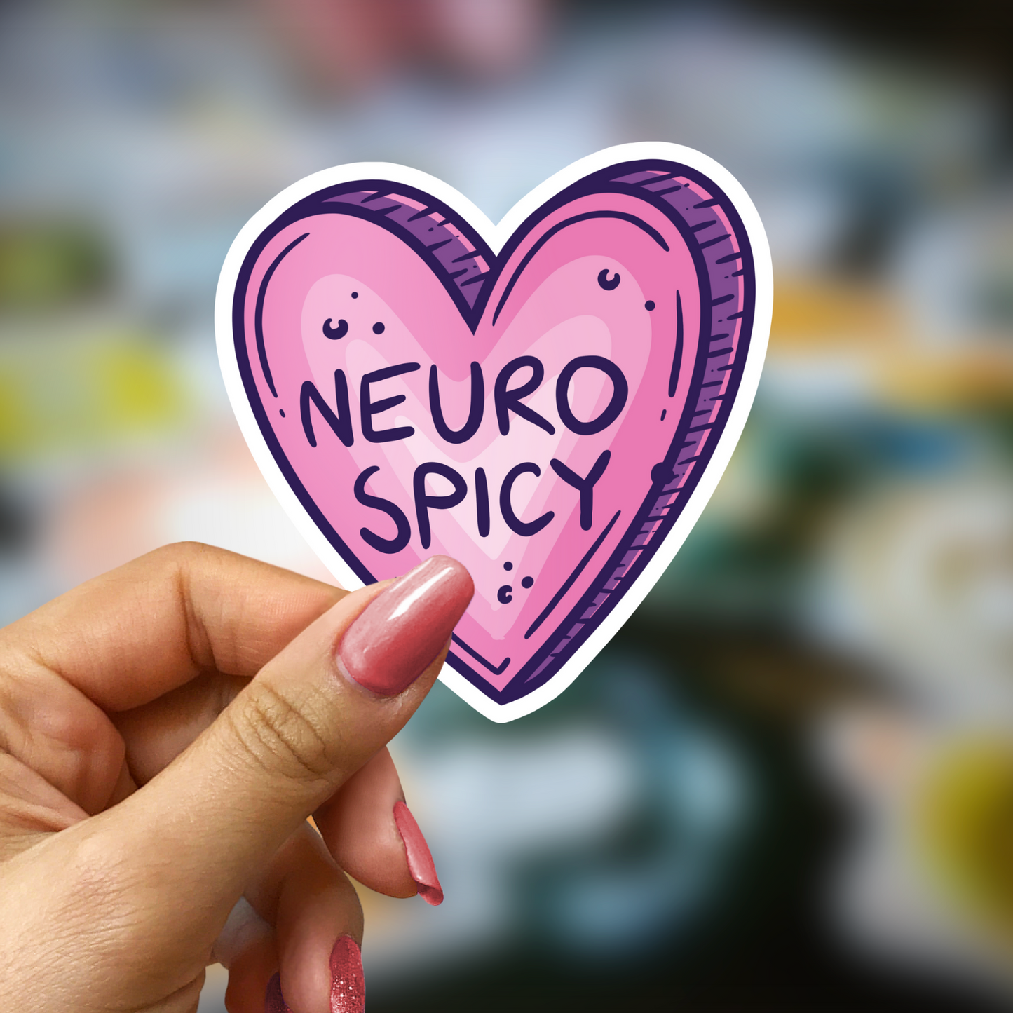 Neurospicy Heart 2.5in Water Resistant Sticker