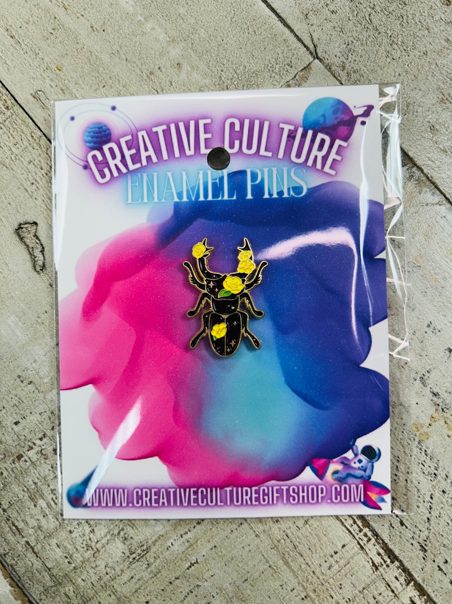 Blooming Beetle Enamel Pin