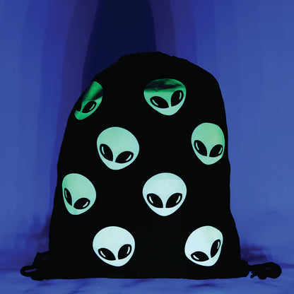 Glow In The Dark Alien Drawstring Backpack