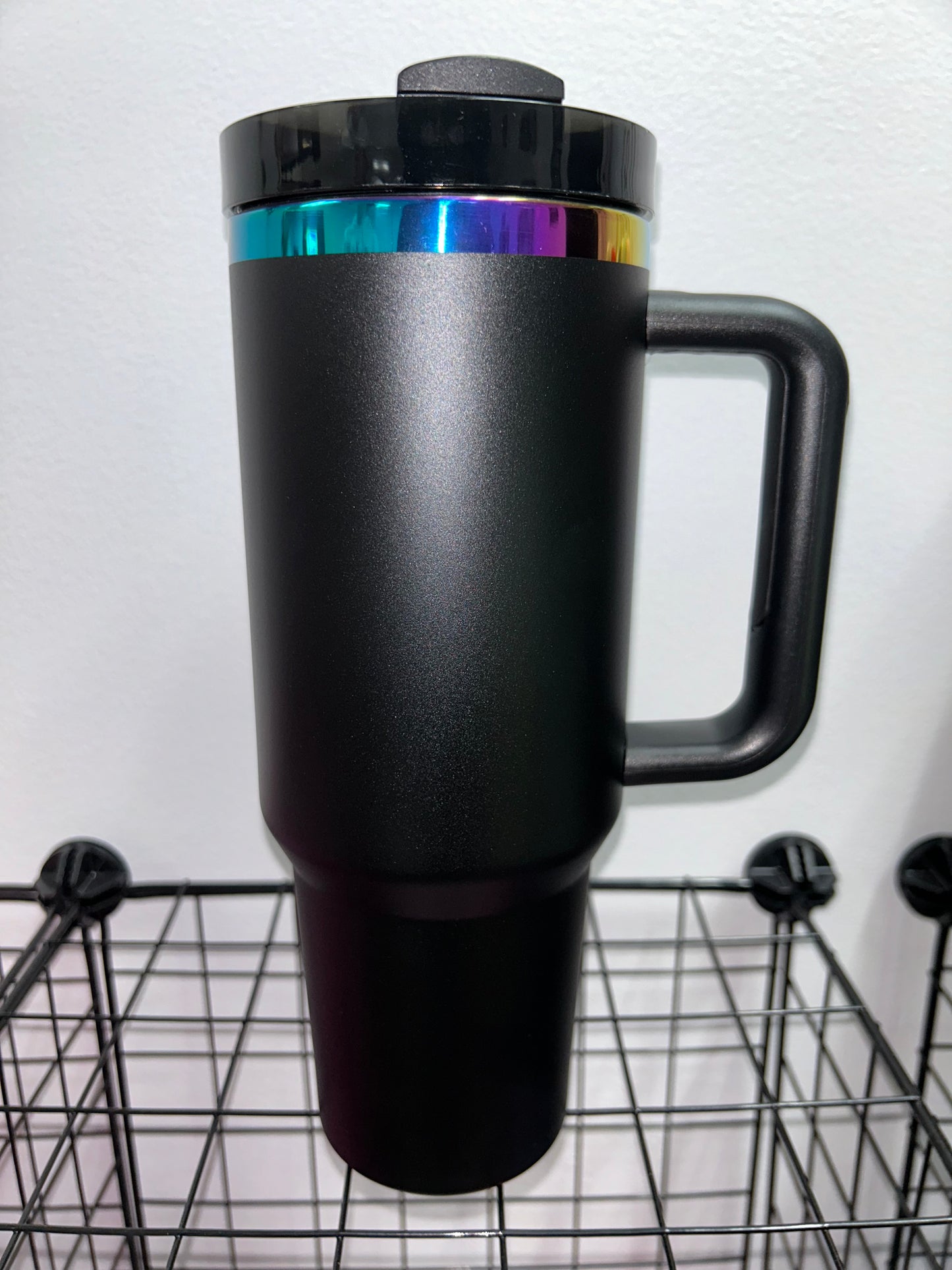 Black Rainbow 40oz Tumbler With Handle