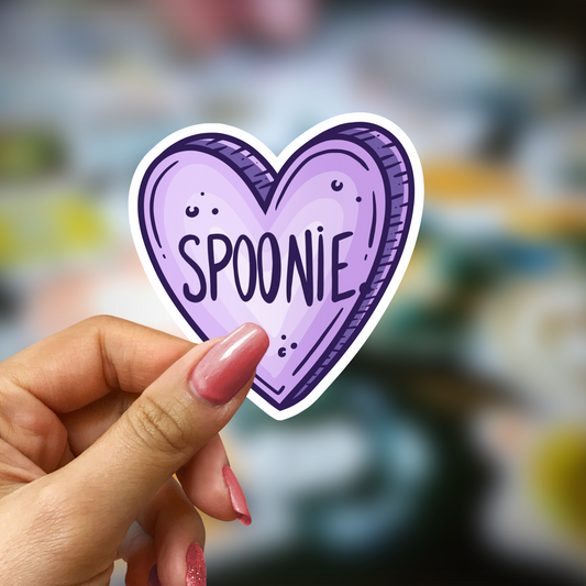 Spoonie Heart 2.5in Water Resistant Sticker