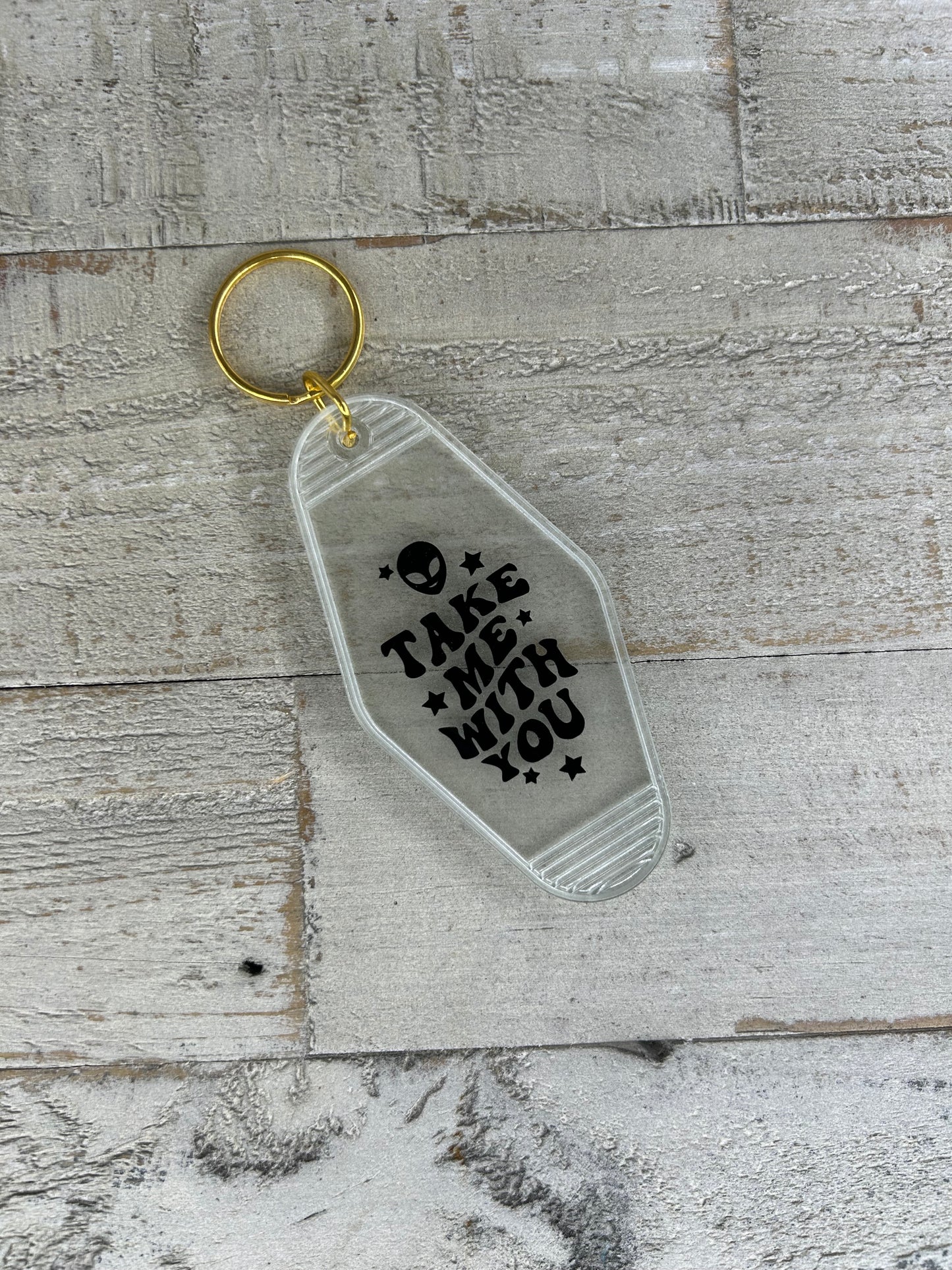 Glow In The Dark Take Me With You Motel Keychain