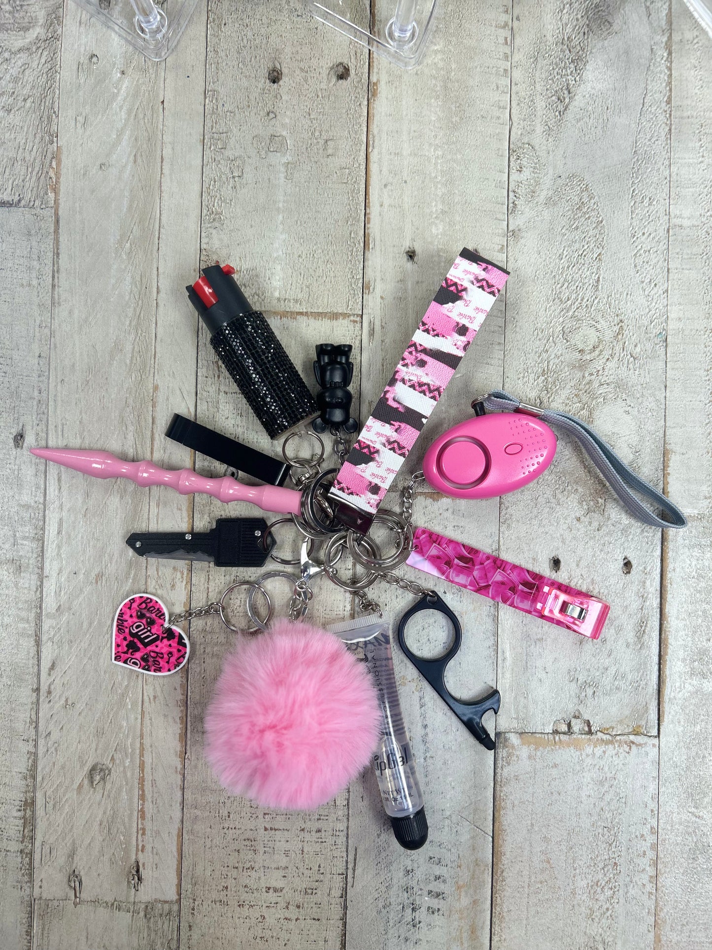 Pink Blingy Standard Keychain Set