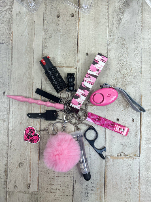 Pink Blingy Standard Keychain Set